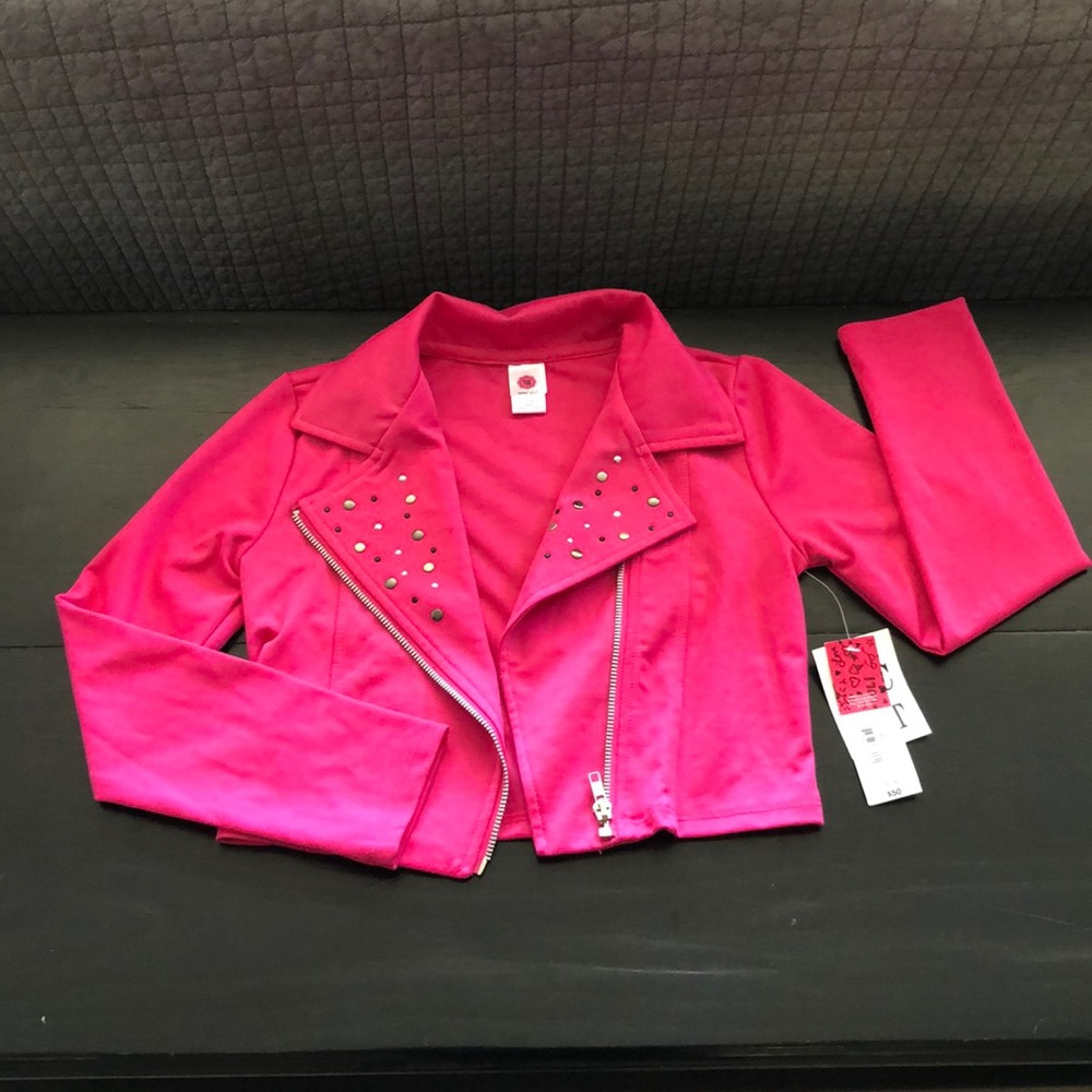 Cropped studded Girls Jacket